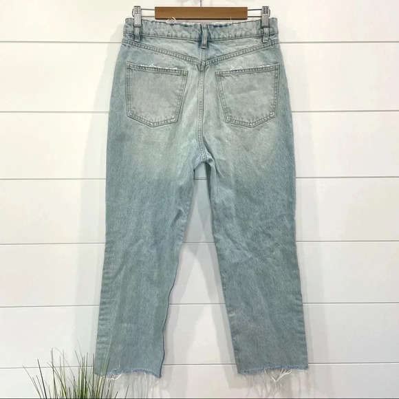 Zara Light Wash Distressed Mom Jeans Size 8 - Picture 6 of 9
